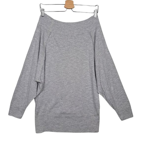 WE THE FREE Palisades Off Shoulder Pullover Slub Knit Sweater Top Grey Size M - Picture 3 of 9